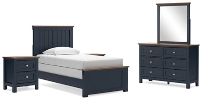 Ashley Furniture Landocken bedroom set with a bed, dresser, and nightstands in a modern bedroom layout.