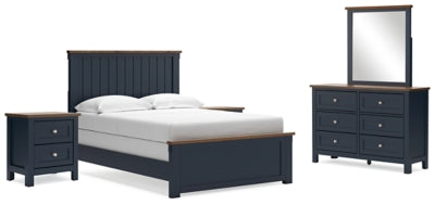 Ashley Furniture Landocken bedroom set with a modern bed frame, matching nightstands, and coordinated design elements.