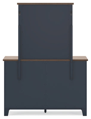 Ashley Furniture Landocken bedroom set with a modern bed, matching nightstands, and dresser in a stylish bedroom arrangement.