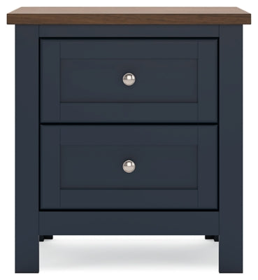 Ashley Furniture Landocken bedroom set with headboard, nightstands, and storage drawers in a modern bedroom design.
