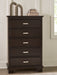 Ashley Furniture Covetown Chest of Drawers, wooden storage chest with multiple drawers, in a natural finish.