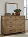 Ashley Furniture Tomtyn dresser with matching mirror, wood finish, and modern design, shown with drawers and mirror attached.