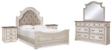 Ashley Furniture Realyn Bedroom Set including a bed frame, nightstands, and dresser in a modern bedroom design.
