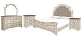 Ashley Furniture Realyn Bedroom Set featuring a modern bed frame, nightstands, and dresser in a stylish bedroom setup.