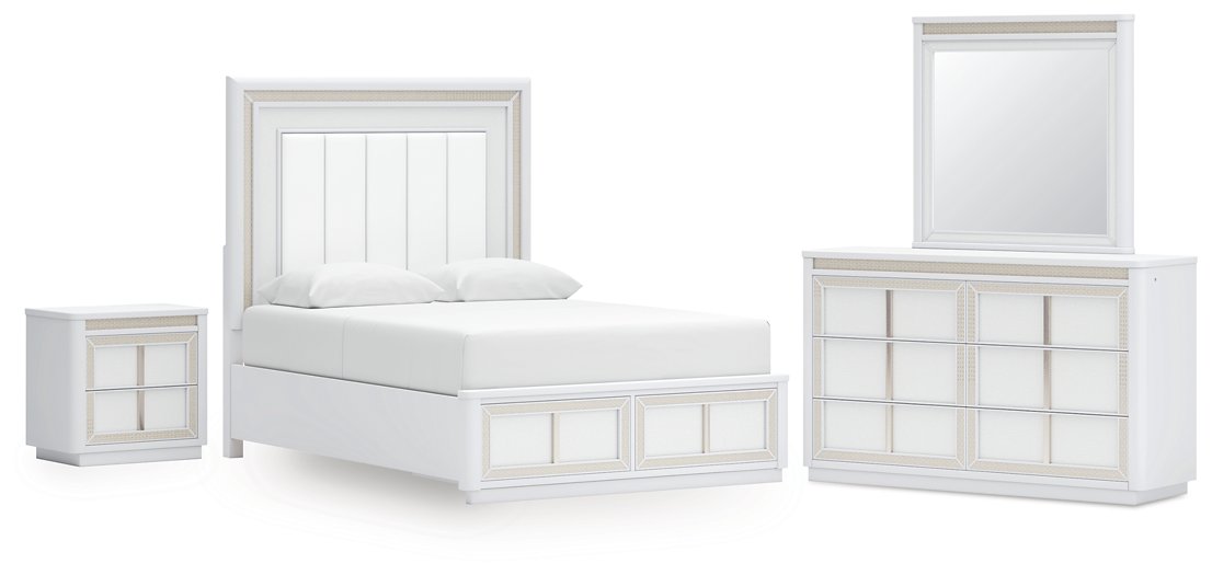Ashley Furniture Chalanna bedroom set featuring a stylish bed frame, matching nightstands, and coordinated bedroom furnishings.