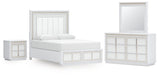 Ashley Furniture Chalanna bedroom set featuring a stylish bed frame, matching nightstands, and coordinated bedroom furnishings.