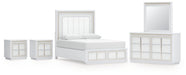 Ashley Furniture Chalanna bedroom set with a modern bed frame, matching nightstands, and coordinated bedroom furniture in a stylish design.