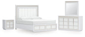 Ashley Furniture Chalanna bedroom set with matching bed frame and nightstands, showcasing a modern bedroom furniture design.