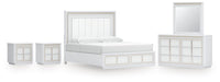 Ashley Furniture Chalanna bedroom set featuring a bed frame, matching nightstands, and dresser in a modern bedroom design.