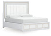Ashley Furniture Chalanna bedroom set with a bed, nightstands, and dresser in a modern bedroom scene.