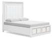 Ashley Furniture Chalanna bedroom set, angled view showing bed frame, nightstands, and matching dresser in a modern bedroom decor