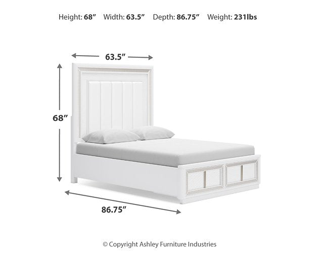 Ashley Furniture Chalanna bedroom set with a bed, nightstands, and matching furniture in a modern bedroom scene.