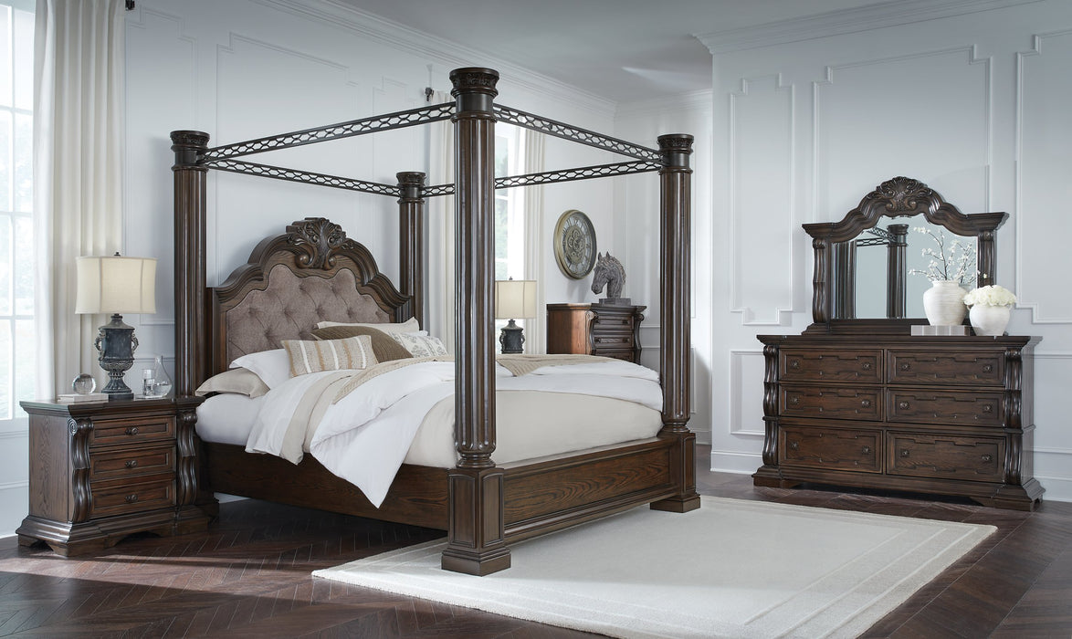 Maylee Bed by Ashley Furniture featuring a modern upholstered bed frame with clean lines and neutral fabric upholstery.