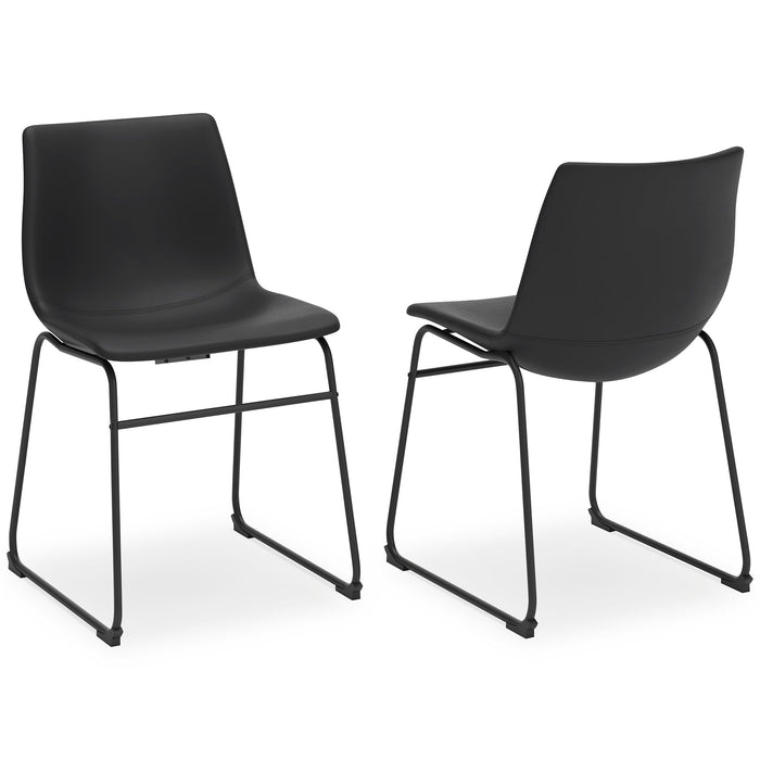 Ashley Furniture Centiar dining chair with upholstered seat and wooden legs, shown in a warm brown finish.