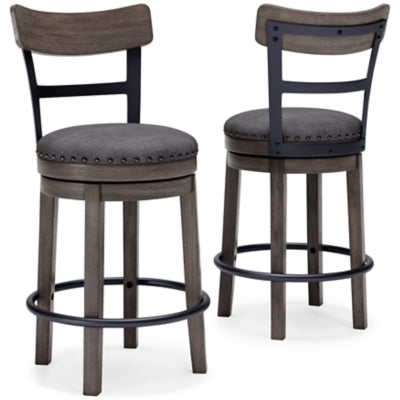 Ashley Furniture Caitbrook counter height bar stool with wooden legs and cushioned seat, ideal for kitchen or bar area.