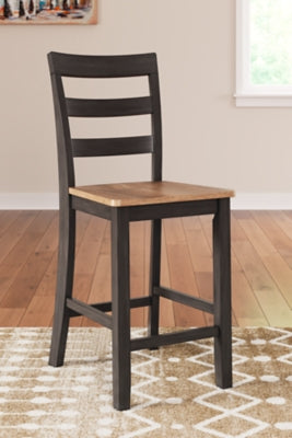 Ashley Furniture Gesthaven dining room set with a table and six upholstered chairs in a classic wood finish.
