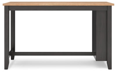 Ashley Furniture Gesthaven dining room set with a round table and six upholstered chairs in a warm wood finish.