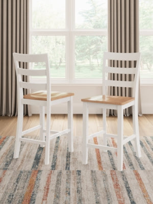 Ashley Furniture Gesthaven dining room set with a wooden table and matching chairs, designed for elegant dining spaces.