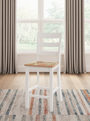 Ashley Furniture Gesthaven dining room set with a wooden table and six upholstered chairs, elegant and stylish for any dining space.