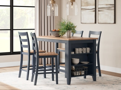 Ashley Furniture Gesthaven dining room set with a wooden table and matching chairs, elegant and suitable for a formal dining space.