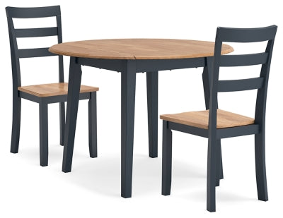 Ashley Furniture Gesthaven dining room set with a wooden table and six upholstered chairs in a modern design.