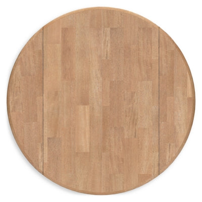 Ashley Furniture Gesthaven dining room set with a wooden table and six matching chairs, elegant design for the dining area.