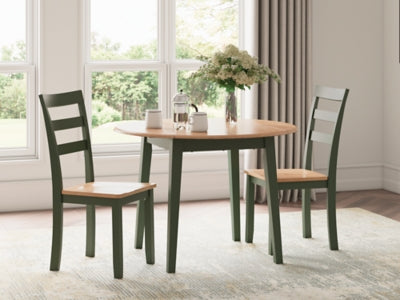 Ashley Furniture Gesthaven dining room set with a wooden table and matching chairs, stylish and elegant for the dining area.