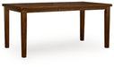 Ashley Furniture Ralene counter height dining extension table with angled view, showcasing wood finish and extendable design.