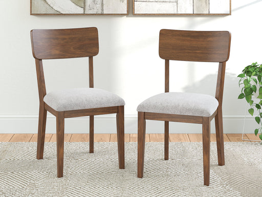Ashley Furniture Tameride dining chair with upholstered seat and wooden legs, showcasing a modern design.