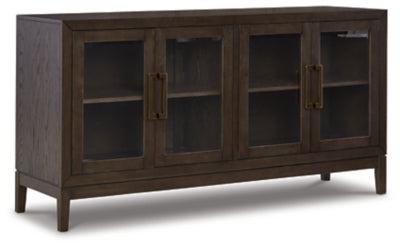Ashley Furniture Burkhaus dining room set with a table and matching chairs, shown from an angled closed view in a modern dining space.