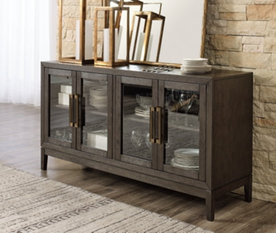 Ashley Furniture Burkhaus dining room set with a wooden table and matching chairs, stylish and perfect for a modern dining space.