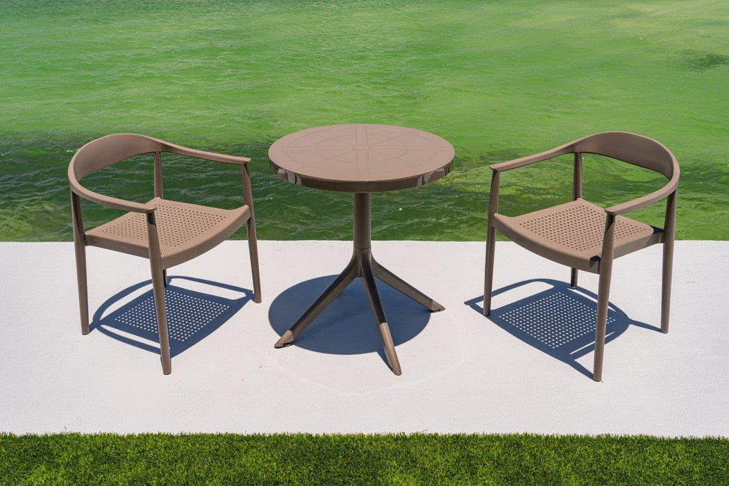 Kennedy Set of 2 Stackable Armchair-Cappuccino