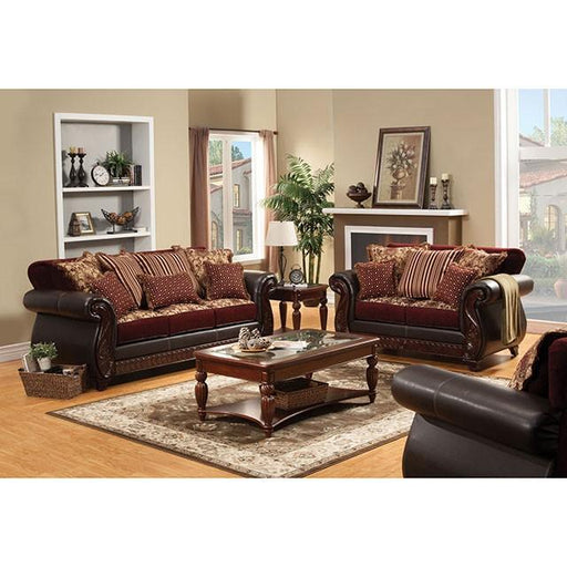 Franklin Burgundy/Espresso Sofa, Burgundy image