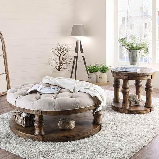 Mika Antique Oak Coffee Table w/ Cushion Top image