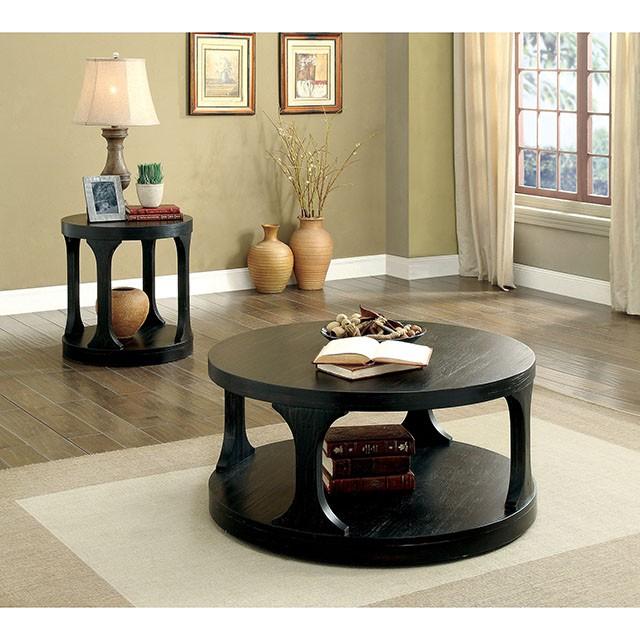 Carrie Antique Black End Table