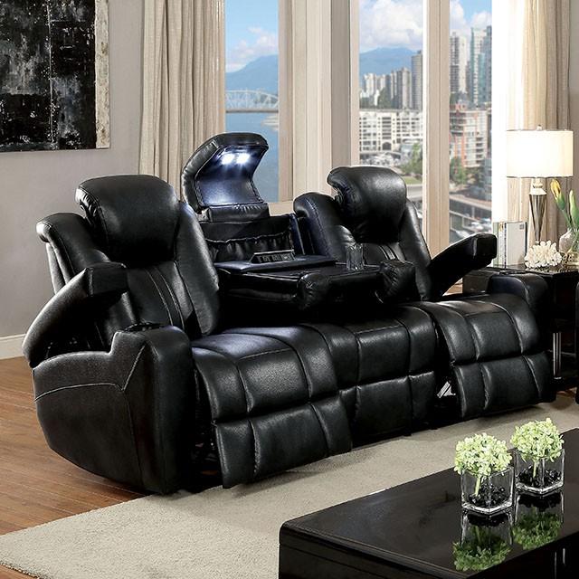 ZAURAK Dark Gray Sofa w/ 2 Recliners