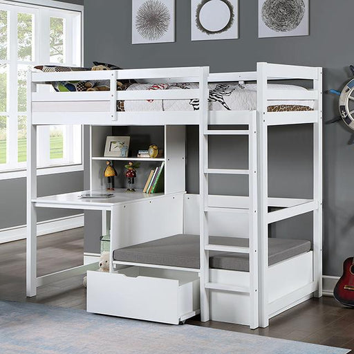 CALLISTUS Twin Workstation Loft Bed, White image