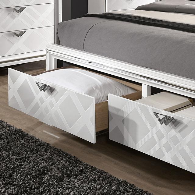 Emmeline 4 & 5 Piece Queen Bedroom Set Gray & White