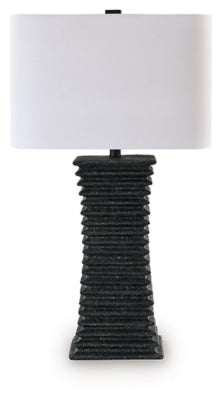 Ashley Furniture Golzar table lamp with a modern design, featuring a sleek base and fabric shade for stylish home lighting.