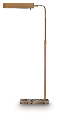 Ashley Furniture Yafe Floor Lamp with a tall, modern design featuring a sleek base and a fabric lampshade.