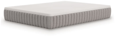 Ashley Furniture Terra Sleep Medium Hybrid Mattress shown from an angle, featuring a plush surface and supportive construction.
