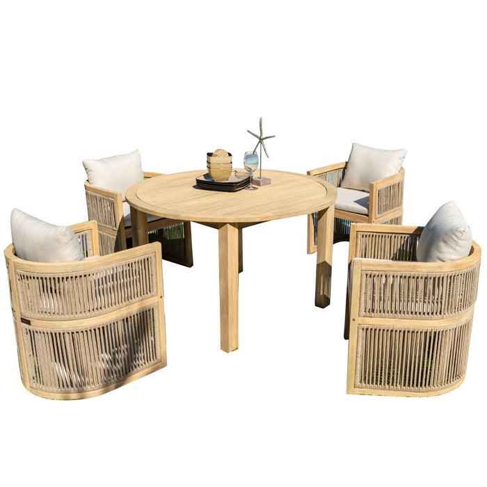 Panama Jack Cabo 5-Piece Barrel Round Dining Set