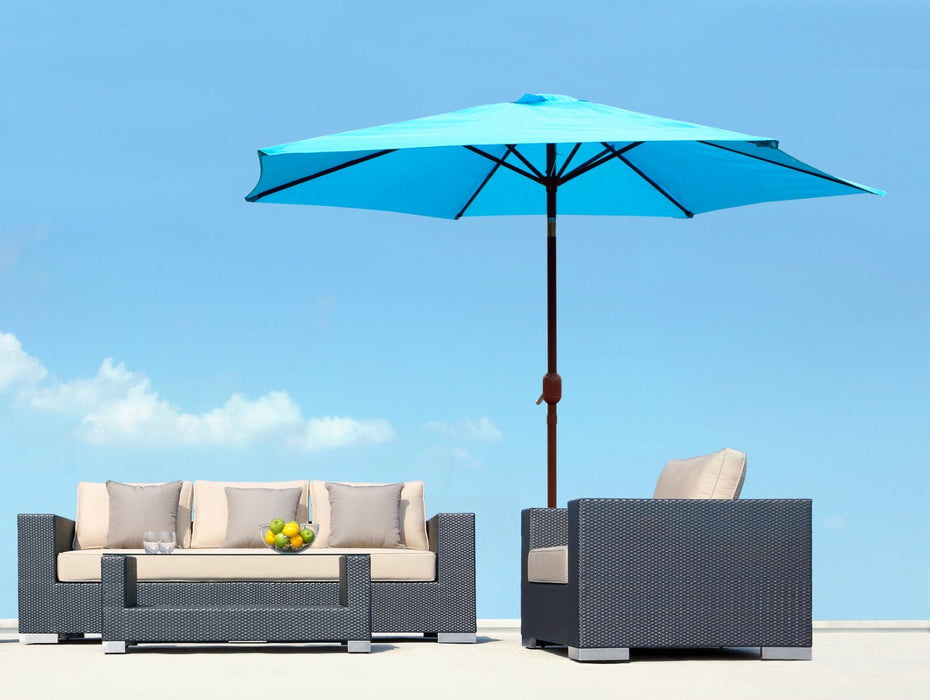 Panama Jack Teal 9 Ft Alum Patio Umbrella W/Crank