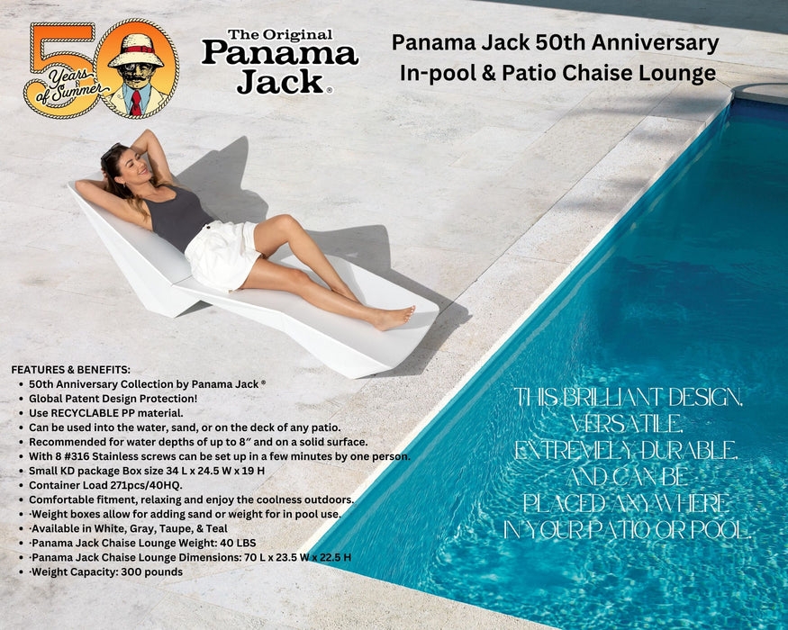 Panama Jack 50th Anniversary Chaise Lounge In-Pool or Deck