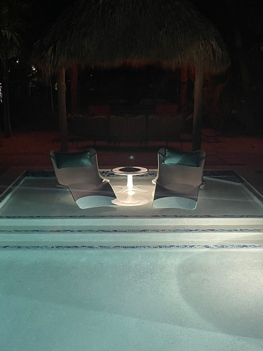 Panama Jack Set of 2 Wave In-Pool Chaise Lounger with End Table