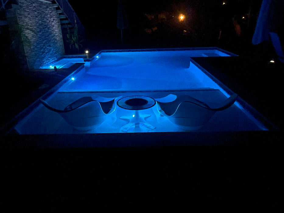 Panama Jack Set of 2 Wave In-Pool Chaise Lounger with End Table