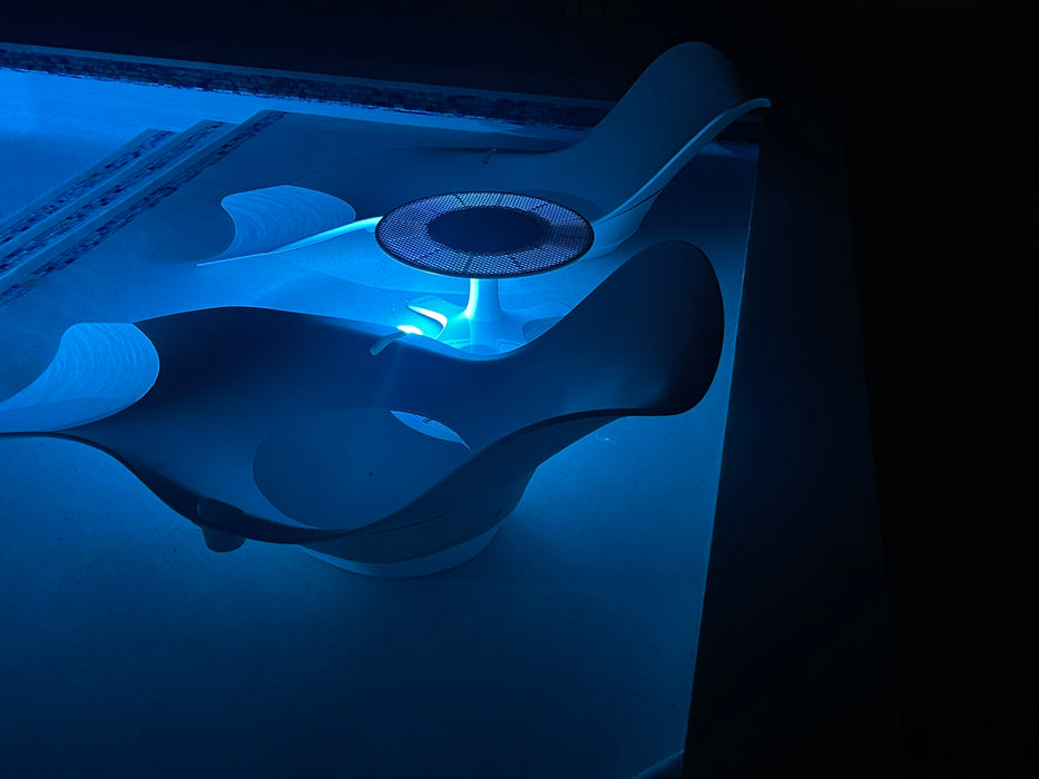 Panama Jack Set of 2 Wave In-Pool Chaise Lounger with End Table