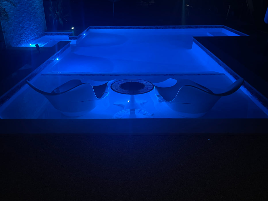 Panama Jack Set of 2 Wave In-Pool Chaise Lounger with End Table