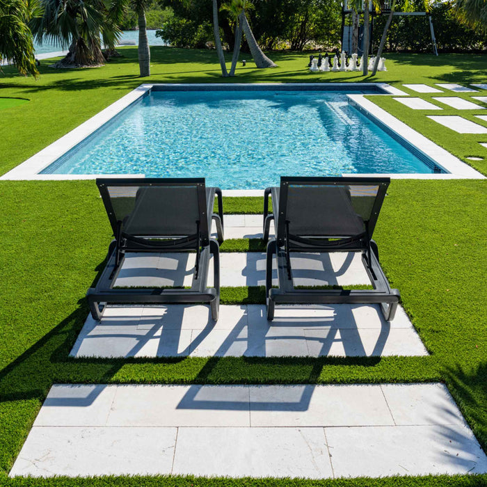 Florence Set of 2 Chaise Lounger - Anthracite - Anthracite Sling