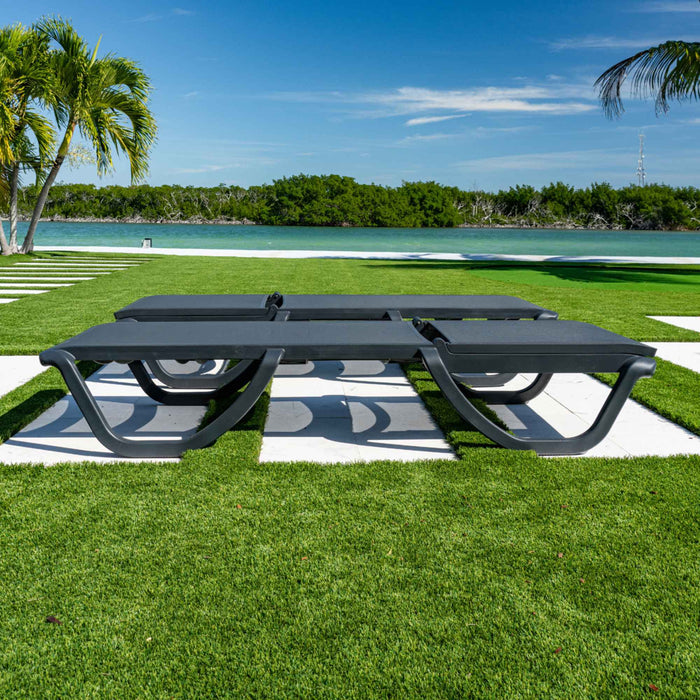 Florence Set of 2 Chaise Lounger - Anthracite - Anthracite Sling